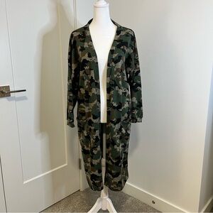 EMERALD Long Camouflage Open Front Cardigan - FREE SHIPPING on Bundles $85+